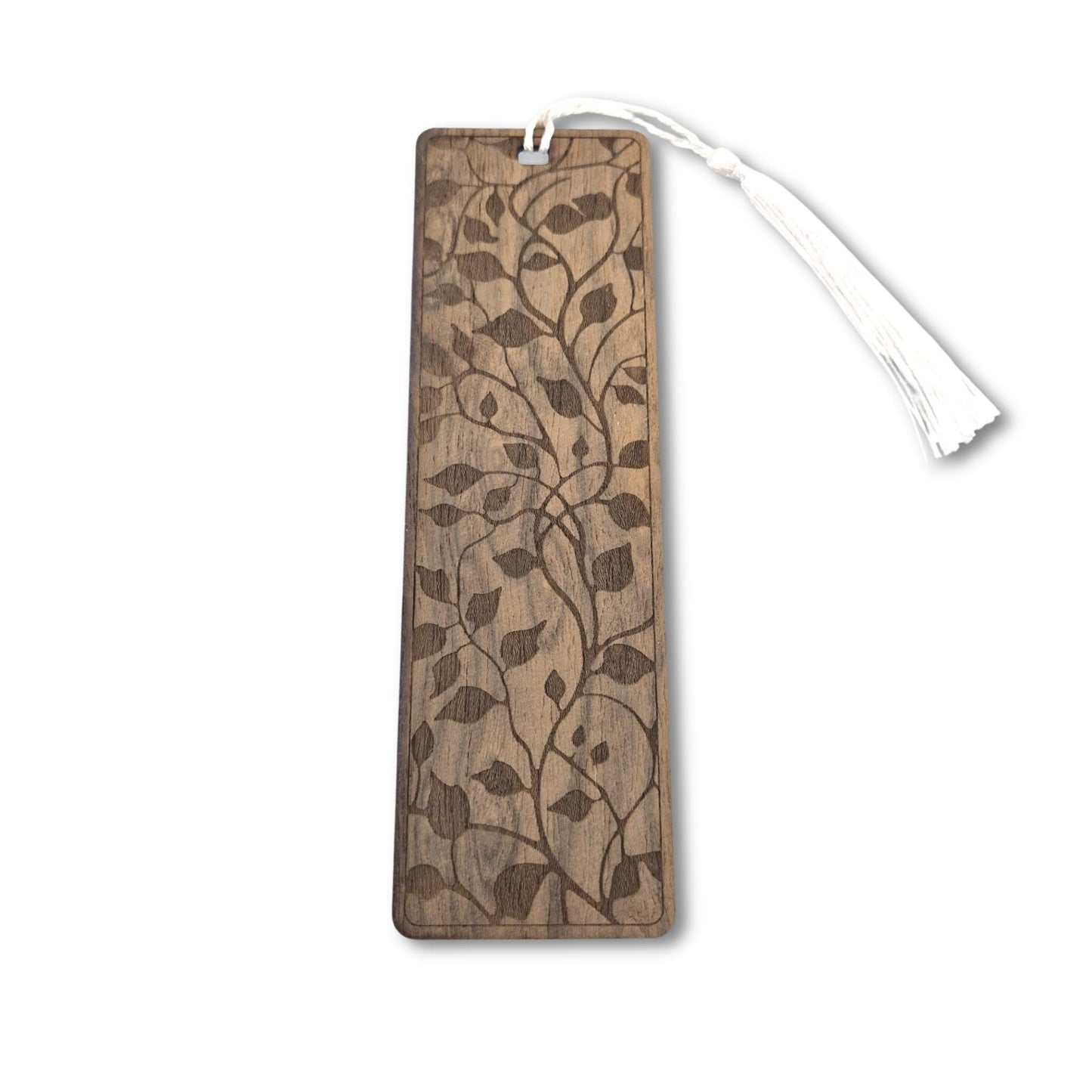 Lesezeichen aus Ziricote mit graviertem Blumenmotiv 